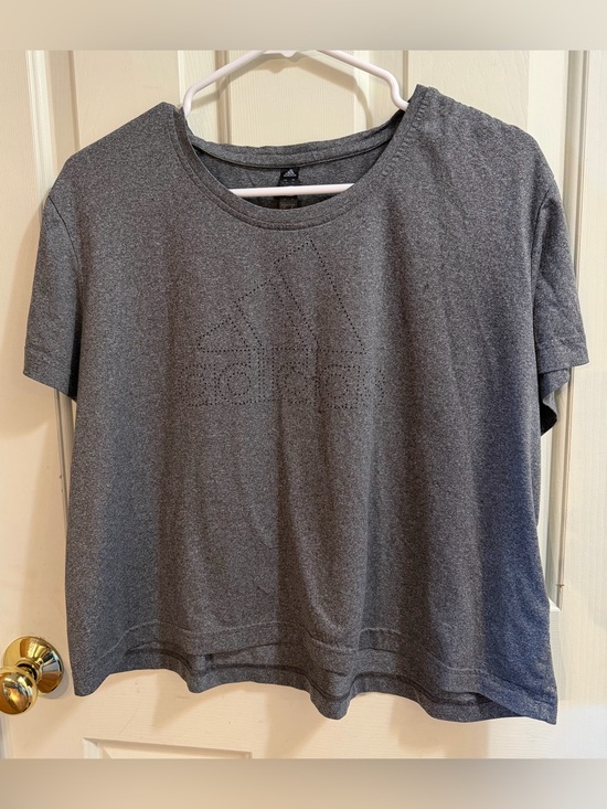 Adidas Perforated Gray Athletic Tee XL